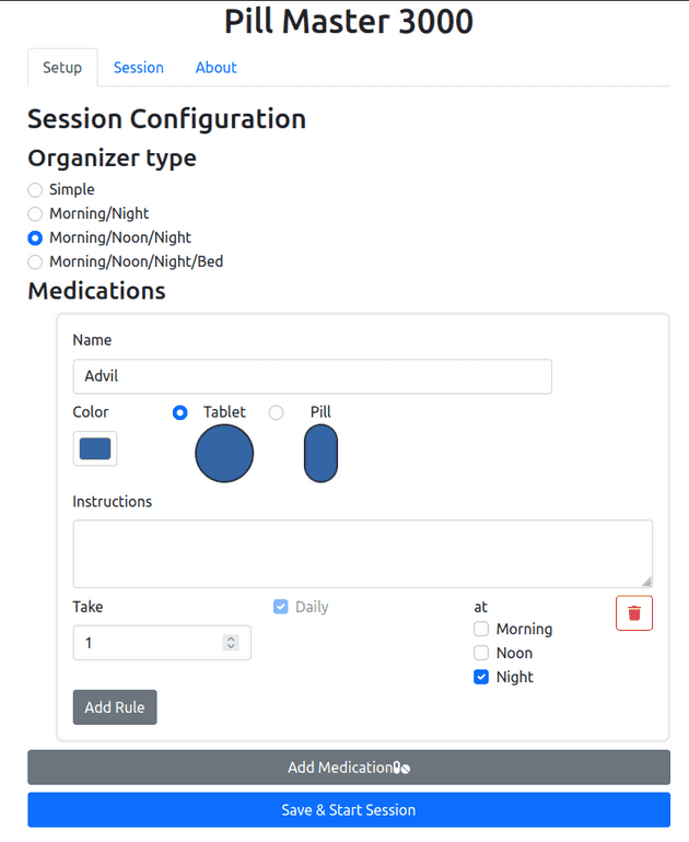 configure a session